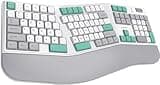 RAGNOK Ergonomic Mechanical Keyboard Split Keyboard Wireless with RGB Backlight, Wrist Rest, Rechargeable, 3-Pin Hot Swappable, Control Knob, 2.4 GHz/Bluetooth/USB-C Wired for Win Mac PC