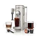 Ninja Pod and Grounds Specialty Single Serve Coffee Maker, K-Cup Pod Compatible, Brews, Compact Design, Built-in Milk Frother, 56 Ounces Reservoir, 6 Ounces Cup to 24 Ounces Mug Sizes, Stone, PB051ST
