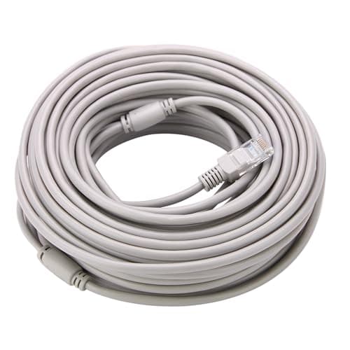 Premium RJ45+DC Ethernet Cat5 Cable 10/100Mbps Efficient for NVR System IP Cameras Plastic Material (20m)