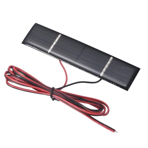 MECCANIXITY 5V 0.25W 50mA Mini Solar Panels, Small Polycrystalline Solar Cell Panel with Cable for DIY Electric Toy Materials Kits Charger, 107 x 26mm
