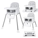 3 in 1 Baby High Chair, Bellababy Adjustable Convertible Chairs for Babies and Toddlers, Compact/Light Weight/Portable/Easy to Clean