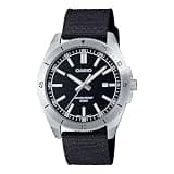 Casio Men's Analog Watch with Black Dial MTP-B155C-1EV, Nylon Strap, Date Display, 50M Water Resistant, Round