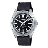 Casio Men's Analog Watch with Black Dial MTP-B155C-1EV, Nylon Strap, Date Display, 50M Water Resistant, Round