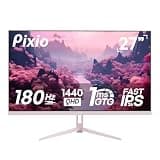 Pixio PX278 Wave Pink 27 inch 180Hz Refresh Rate Quad HD 1440p Resolution Fast IPS Panel 1ms GTG Response Time Built-in Speakers Gaming Monitor with AMD FreeSync