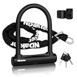 NDakter Bike Locks, 17mm Heavy Duty Anti Theft, Bike U Lock with 4FT Chain and Bracket, Electric Bicycle Lock for Scooter, 3 Keys Motorcycle Wheel Lock for Ebike, Moped, Tricycle