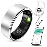 Milavan Smart Health Ring Fitness Tracker for Men Women, Sleep, Stress & Activity Monitoring, IP68 Waterproof, Long Lasting Battery, No Subscription Fees, Compatible with iOS & Android, Silver 7
