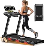 17% Incline Folding Treadmill for Home, 3.0HP Quiet Walking Pad with Handlebars, 350 LBS Capacity Compact Running Machine with 3 LED Displays and Shock Absorbers for Small Spaces Gray