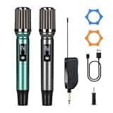 WONATU Dual Wireless Karaoke Microphone Set, Up to 500 ft Range