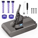 OYLIETORA 9000mAh Battery Replacement for Dyson V-8 Battery 21.6V - Compatible with Animal/Absolute/Motorhead/Fluffy/SV-10 Vacuum Cleaner with 5 Filters + Screwdriver + Cleaning Brush