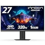 INNOCN 27" Gaming Monitor 2K QHD 2560 x 1440P 240Hz 320Hz 1ms IPS PC Computer Display, HDMI 2.1, DP 1.4, HDR 400, Eyes Care, Height/Pivot Adjustable, VESA Mountable, 27G2T
