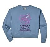 Womens Purple Squad Alzheimer Awareness Ribbon Support Team Comfort Colors Crop Sweatshirt