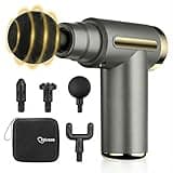 Jancane Mini Massage Gun, Deep Tissue Muscle Massager with 6 Speeds & 4 Heads, Super Quiet Handheld Percussion Massager for Pain Relief, Athletes, Office Workers & Parents, Portable Gift