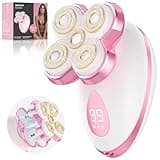Electric Razors for Women - Magnetic Electric Shaver for Women, Painless Hair Remover for Legs Bikini Face, Cordless Lady Trimmer for Sensitive, Detachable and Waterproof, Pink