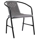 DXKDUSOKJ 2-Piece Stackable Patio Chairs with Plastic Rattan and Steel Frame, 242.5 lb Capacity, Outdoor Armchairs for Dining or Relaxing