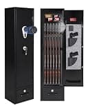 3-4 Rifle Pistol Gun Safe Cabinet with Digital Keypad, Quick Access Storage Cabinet Featuring Removable Shelf & Independent Pistol Lock Box for Home Office Security
