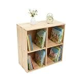 WoShewNu 4 Cube Storage Organizer, 2-Tier Solid Wood Cube Shelf, Vertical or Horizontal Floor Standing Open Bookcase for Bedroom, Study, Office & Bookstore