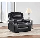 GOWE Elodie Black Upholstered Glider Recliner Chair