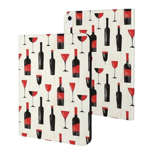 Compatible with iPad A16 Case 11 Inch 2025, Red Wine Black Red Print Compatible with iPad 10th Generation Case 10.9 Inch 2022, Slim Tablet Cover for I Pad with Stand Auto Wake/Sleep