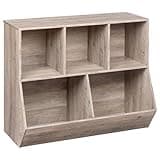 HOOBRO Kids Bookshelf, Bookcase Footboard, Toy Storage Cubby, Children's Toy Shelf, 35.4" L Toy Storage Cabinet, Fit for Children's Room, Playroom, Hallway, Kindergarten, Greige BG32CW01