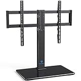 PERLESMITH Universal Swivel TV Stand for 32-75 inch TVs, Table Top TV Stand Base up to 99 lbs, 4 Height Adjustable Universal TV Legs with Tempered Glass Base, Max VESA 600x400mm, PSTVS02-N1