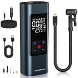 Tire Inflator Portable Air Compressor: Cordless Air Pump for Car Tires 150PSI - Tire Pump with Pressure Gauge for Car Bike Motorcycle Balls (Grey Blue)