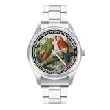 FodPand Analog Men Stainless Steel Band Watch Big Face Silver Wristwatch