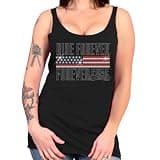 Milwaukee Leather Ladies 'Ride Forever, Forever Free' US Flag with Bling Black Tank Top-MPLH224018-BLACK-2X