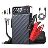 Pelsee 3500A Jump Starter with Air Compressor, 20000mAh Portable Car Battery Jump Starter (Up to 10L Gas/8L Diesel) with Tire Pressure Monitor, 45W Fast Charger, LED Light & Jumper Cables