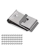 FTVOGUE 50Pcs Solar Panel Cable Clips Electrical Cord Management Photovoltaic Wire Clamps PV Cable Clips 304 Stainless Steel Barbed Back 108 Degrees Parallel to Frame for PV Module and