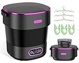 JUJOJB Portable Washing Machine, Folding 20L Mini Washer and Spin-Dryer, 3 Cleaning Modes Small Compact Laundry Machine of Underwear, Baby Clothes, for Apartments, Dormitories, RV, Travel, Black