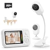 Baby Monitor with Camera and Audio,2.8" Screen Baby Monitor No Wifi with Clip for Crib & Stand, Portable Travel Baby Bed Camera with Auto Night Vision, VOX, 2-Way Talk, Temp Sensor & 7 Lullabies