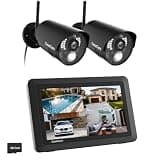 CasaCam Wireless Security Camera System Air | 7" Touchscreen Monitor and 2 720p Cameras | AC Powered, No Monthly Fees, Two-Way Audio, Free APP, Micro SD Card and Battery Installed, Model VS802