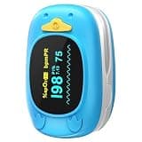Healthtree JKS50A fingertip Pulse Oximeter with Small Finger Clip, SpO2 Blood Oxygen Monitor with OLED Display, Heart Rate Monitor, Portable O2 Saturation Tracker for Family Daily Health Monitoring