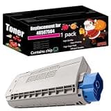 Compatible for Okidata OKI 46507504 Toner Cartridges Work for Okidata OKI 46507503 46507502 46507501 C612DN C612N Printers, with Chip, High Yield 9000 Pages, Clear Printing (1 Pack Magenta)
