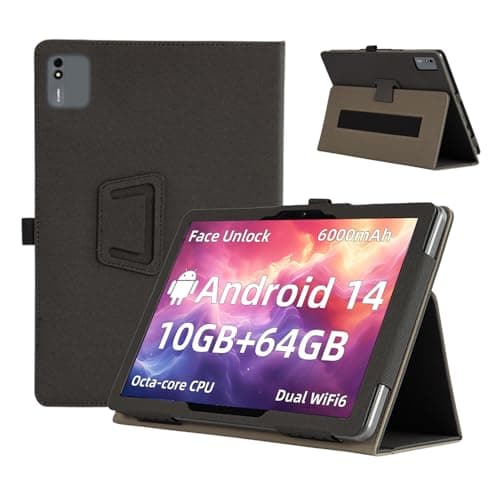 Case Cover for TUOHAITIME C30 10.1 inch, KONXISA Tablet Case with Magnetic Adsorption, PU Leather Folding Protective Cover with Pen Holder, Anti-Scratch and 360° Full ProtectionTablet Sleeve, Black