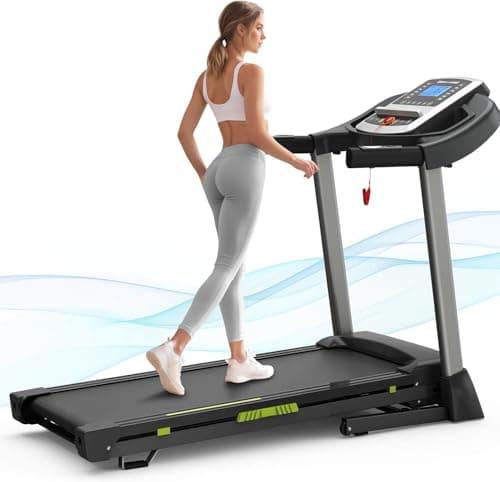 MORVELL Folding Treadmill for Home, 2 in 1 Under Desk Walking Pad, 2.5HP Quiet Electric Treadmill, 0‑7.5MPH Adjustable Speed, 300 LBS Capacity, LCD Display Compact Jogging Running Machine 5 Bullets