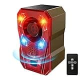 Chtoocy Upgraded Solar Motion Sensor Alarm Outdoor, Radar + IR Dual Detection, 130dB Dog Bark & Strobe Light to Deter Deer, 10 Sounds Available, IP65 Waterproof Motion Detector for Garden Yard Farm