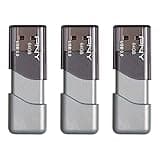 PNY 64GB Turbo Attaché 3 USB 3.0 Flash Drive,Grey (Pack of 3)