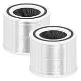 Dreduxun 2-Pack Core 300 Replacement Filter for LEVOIT Core 300 and Core 300S Air Purifier, H13 True HEPA & High-Efficiency Activated Carbon, Replace Core300-RF, White