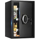 3.4 Cuft Large Home Safes Water and Fireproof, Digital Security Safe Fireproof Waterproof with Combination Lock and Smart Alarm System, Anti-Theft Fire Proof Safe Box for Home Document Valuables