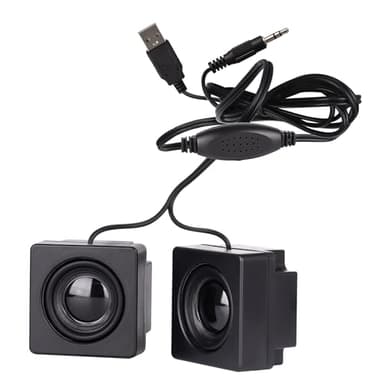GIASYIEH USB Computer Speakers, Mini Desktop Speakers USB Powered 3.5mm TRS Aux Speaker with Volume Control Wheel, for PC,Laptop,Tablet,Phone