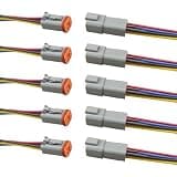 KITUREK 5 Pair 4 Pin Deutsch Car Electrical Connector, Male and Female Plug