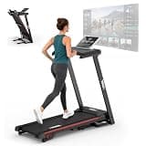 Folding Treadmill with Incline, 3.5HP Quiet Foldable Treadmills for Home 300 lb Capacity, Portable Treadmill Machine with Pulse Sensor and Bluetooth Speaker,7.6 MPH,App,Wide Belt,Space-Saving Design