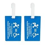 2 Pack Stroller as Wheelchair Tag – High Visibility Stroller Identification Tag with Removable Info Card & Cable Strap, Travel Priority Stroller Sign for Airports & Theme Parks