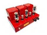 300B Class A Single-Ended Tube Amplifier, Pure Handmade Point-to-Point Wiring, 8W x 2 Hi-Fi Power Amp, 6SN7 & 5U4G Tubes, Warm & Mellow Sound (Red, with Tubes)