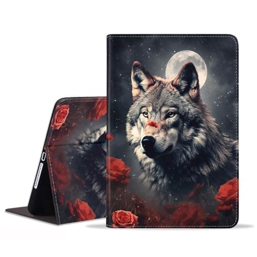 FQTBCEARI Case for Samsung Galaxy Tab A11 Plus (2025) / A9 Plus (2023) 11 Inch, Slim PU Leather Cover, Adjustable Stand with Auto Wake/Sleep Case, Moon Wolf