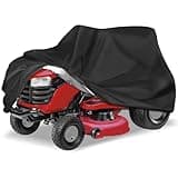 KISEER Outdoors Lawn Mower Cover Waterproof Heavy Duty 210D Polyester Oxford UV Protection Lawn Tractor Cover Fits Decks Up to 54" with Drawstring and Storage Bag