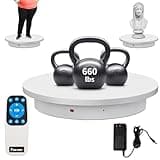 Foxvee Super Heavy Duty Remote-Controlled Motorized Turntable,Motorized Rotating Display Stand,Speed-Adjustable Rotating Platform,Human 3D Scan Electric Turntable for Scan,Showcase(23.6in/White)