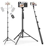 EMART 70" Flexible Phone Tripod for iPhone, Overhead Cellphone Holder &Camera Stand with Gooseneck and Remote, Selfie Stick for Video Recording, Live Streaming, Cooking, Vlogging, Fitness
