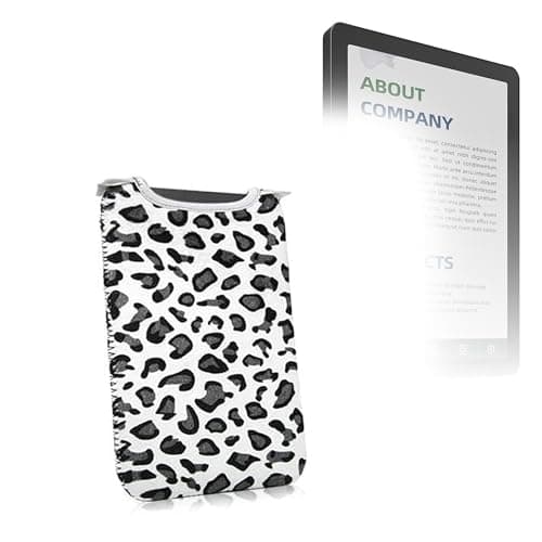 BoxWave Case Compatible with Bigme B6 (6 in) - Snow Leopard Plush SlipSuit, Animal Leopard Print Padded Soft Sleeve